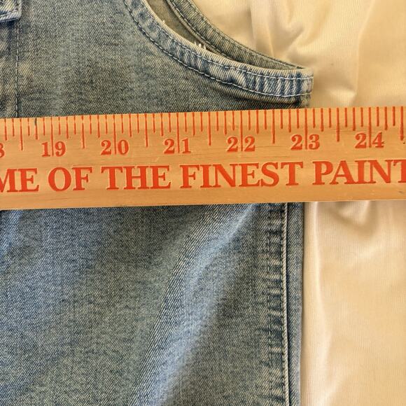 Jones New York Light Wash Denim Vest Button Front Sleeveless Pockets 16W - Picture 8 of 9